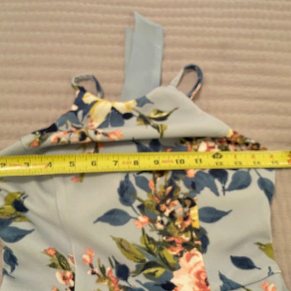 Xtraordinary Women's Light Blue Floral High Neck Sleeveless Bow Dress Size 5 - Picture 7 of 9